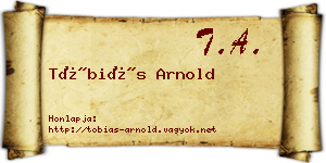 Tóbiás Arnold névjegykártya